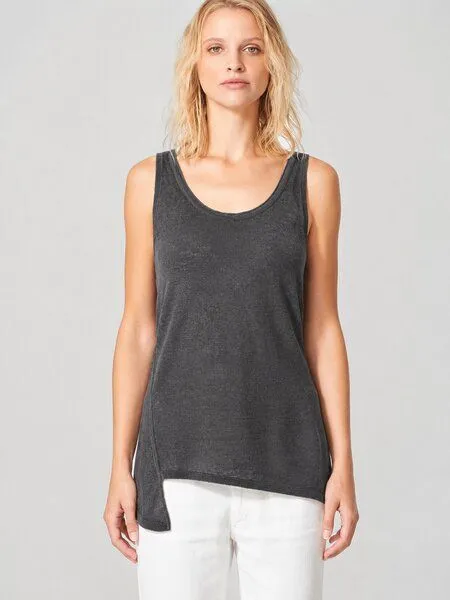 HempAge HempAge Damen asymmetrisches Top 100% Hanf, Anthrazit(schwarz), – Produktbild 2 von 3