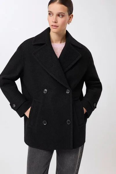 LangerChen LangerChen Langer Cabanstyle mit großem Kragen, Black (schwarz), – Produktbild 2 von 4