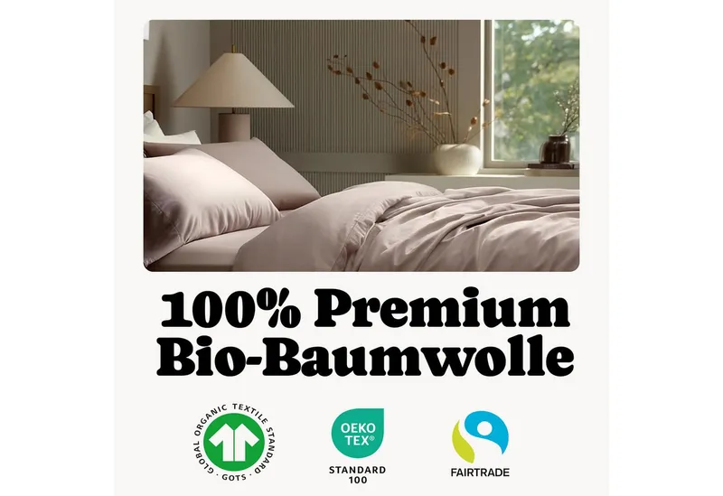 Seralino Kissenbezüge Mako Satin Kissenbezug (100% Bio Baumwolle) weich, hautfreundlich, (2 Stück), Fairtrade/ GOTS zertifizierte uni Kissenhülle mit Reißverschluss, Rosa, – Produktbild 3 von 5