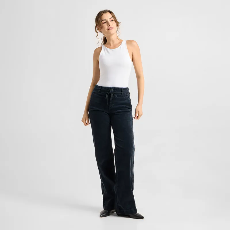 DAWN DEW Flared Corduroy - French Pocket - Dark Navy - Dark Navy / 25 / 32 – Produktbild 1 von 1