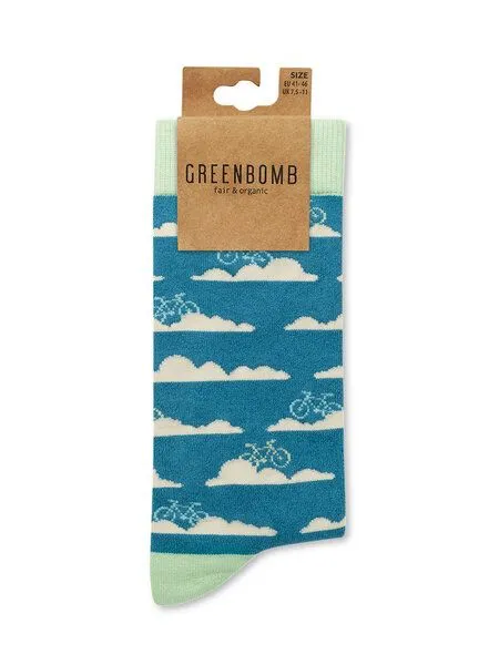 GreenBomb GREENBOMB Clouds Socks - Lässige Socken aus Bio-Baumwoll Mix / hochwertiger Print / Fair & Vegan, Weiß (mix), – Produktbild 2 von 2