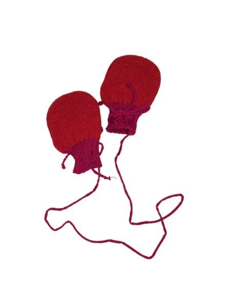 Disana Disana Strick-Handschuhe bio Merinowolle, Beere melange, – Produktbild 3 von 4