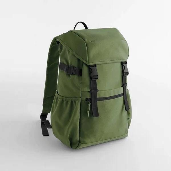 BagBase BagBase Recycelter Canvas Rucksack Notebookfach, Moosgrün, – Produktbild 1 von 4