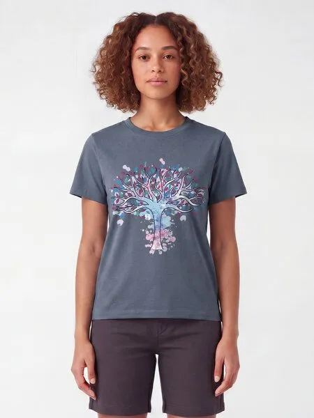 watapparel watapparel T-Shirt Frauen Tree of life, Blue grey, – Produktbild 2 von 2