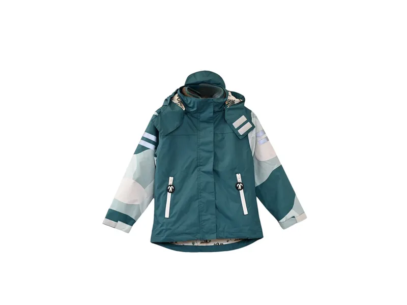 ducksday ducksday Kinder Jacke mit Kapuze Vierjahreszeiten 3-in-1 "Breeze" (110/116) 6 Jahre, Grün, – Produktbild 1 von 2