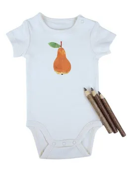 MelaDi Meladi Kinder Baby-Body aus Biobaumwolle - Birne auf Natural Raw – Produktbild 1 von 1