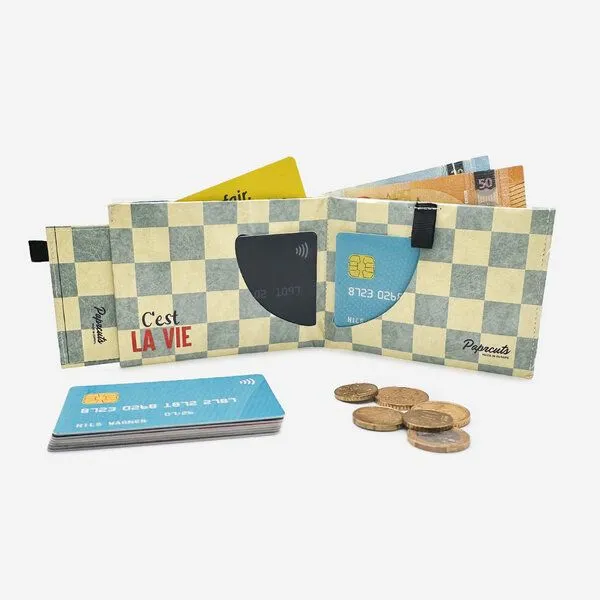 paprcuts paprcuts RFID Portemonnaie Pro, C'est la vie (blau beige), – Produktbild 3 von 4