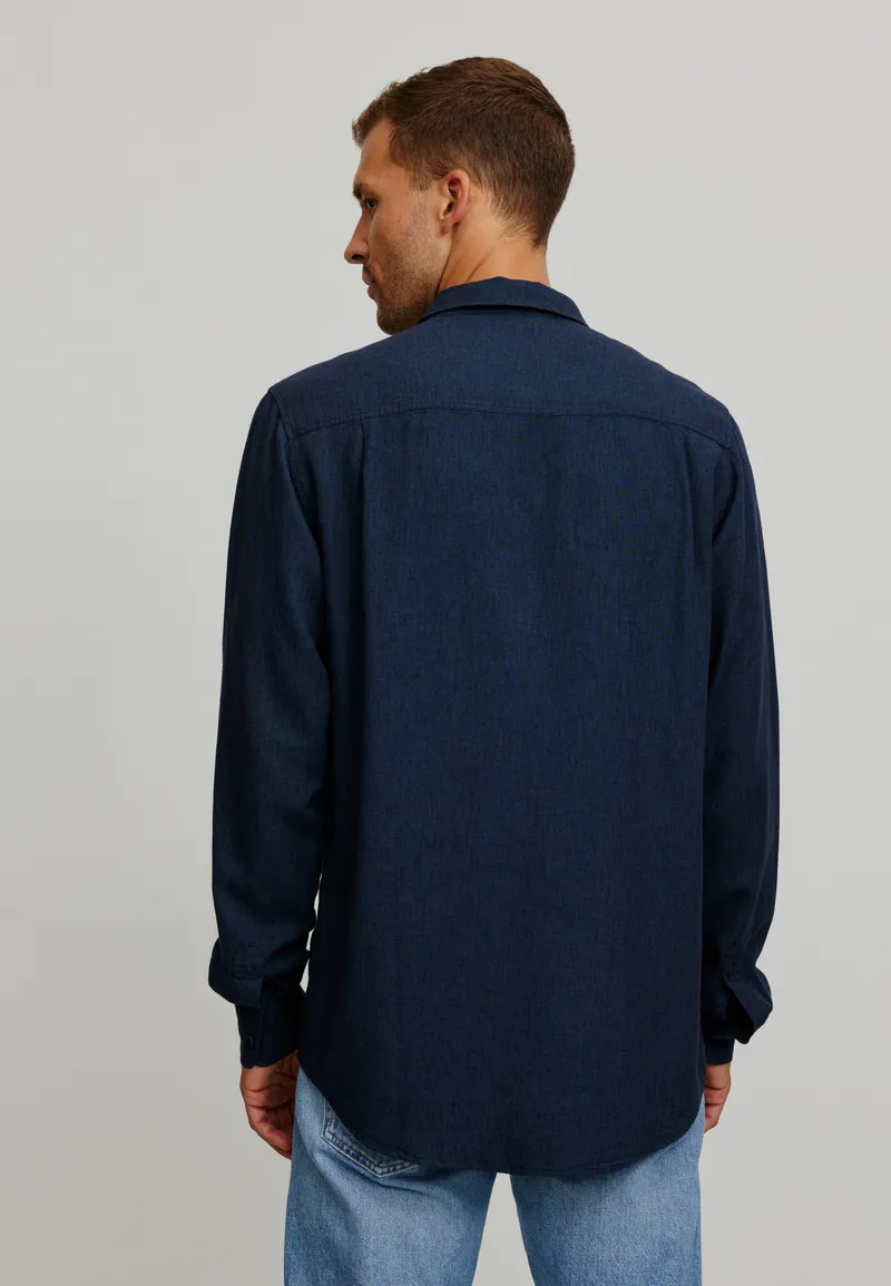 recolution Recolution Herren vegan Hemd Muskatnuss Marineblau, Extra dunkelblau, – Produktbild 1 von 2