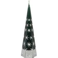 El Puente El Puente Kerze "Weihnachtsbaum mit Sternen" | Fair Trade & Handmade aus Indien, Silber,grün, – Produktbild 1 von 1