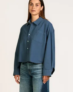 Kuyichi Kuyichi Damen vegan Bluse Bonnie Ozeanblau – Produktbild 1 von 1