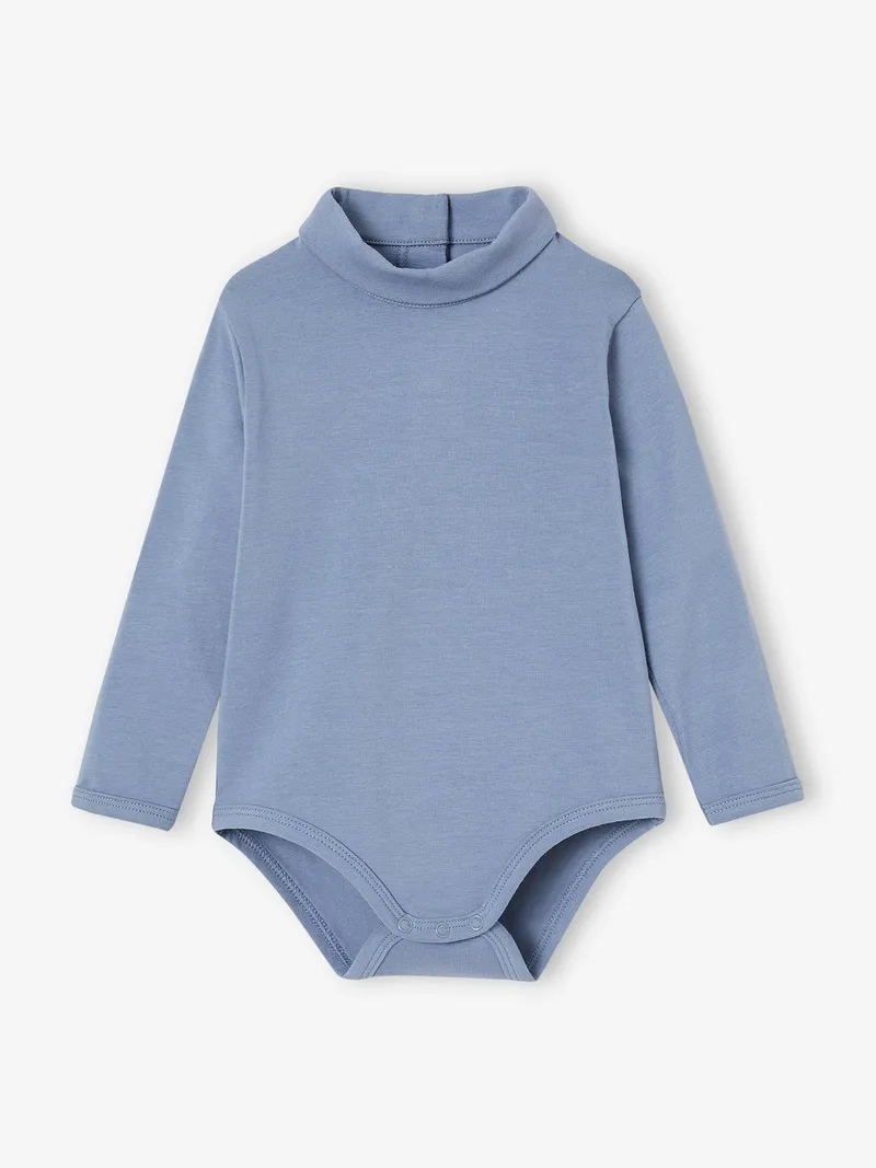 Vertbaudet 2er-Pack Baby Langarm-Bodys mit Rollkragen eis, Eisblau, – Produktbild 2 von 2