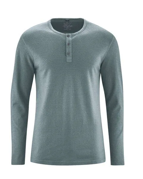 HempAge HempAge Herren Langarm-Shirt Hanf/Bio Baumwolle, Titan, – Produktbild 1 von 4