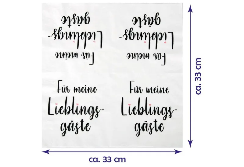 Bestlivings Papierserviette 33x33cm 20er Pack, (3-lagig, 1/4 Falz), Hochwertige Papierservietten Papier-Tuch, Party, Geburtstag, Feiern, Weiß, – Produktbild 2 von 5