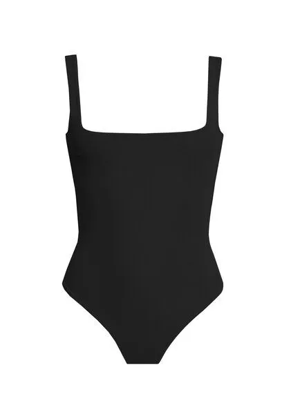 RENDL RENDL Swimsuit No.16 - schlichter Badeanzug mit geraden Trägern, Schwarz, – Produktbild 3 von 4