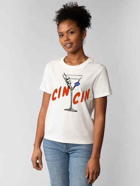 watapparel watapparel T-Shirt Frauen Cin Cin, Off white, – Produktbild 1 von 4