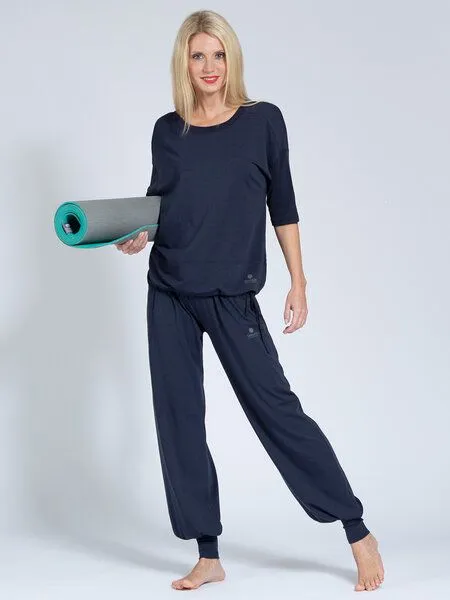 Magadi Magadi Yoga- und Wohlfühlhose FLORENCE aus weichem Naturmaterial, Blau, – Produktbild 3 von 4