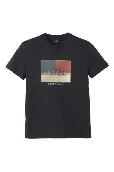 recolution Herren T-Shirt aus Bio-Baumwolle - AGAVE BIKE WALL - recolution, Black (schwarz), – Produktbild 2 von 4