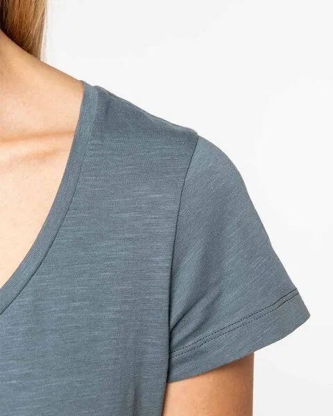 YTWOO YTWOO Damen-T-Shirt mt Slub Optik aus 100% Bio-Baumwolle, Grau, – Produktbild 3 von 3
