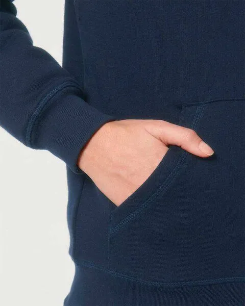 YTWOO YTWOO Sherpa Hoodie, Unisex, Zip-through, nachhaltig, Bio-Baumwolle, Navyblau, – Produktbild 3 von 4