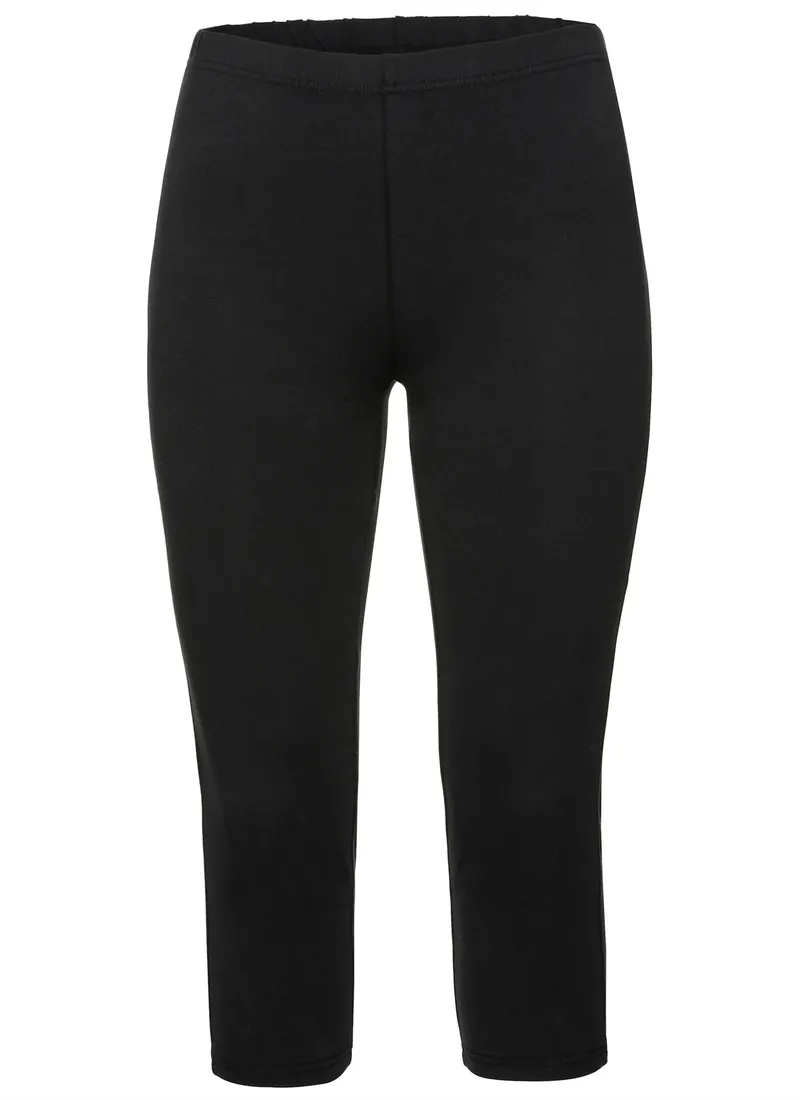 sheego Caprileggings schwarz, Schwarz, – Produktbild 1 von 2