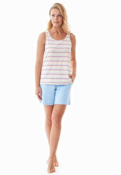 ORGANICATION ORGANICATION STEELLA | Shorts Pyjama-Set aus Bio-Baumwolle, Light blue, – Produktbild 1 von 4