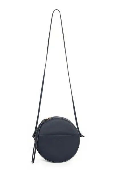ELEKTROPULLI Vegane Runde Schultertasche RUT von ElektroPulli, Dunkelblau mit gold rv, – Produktbild 2 von 4