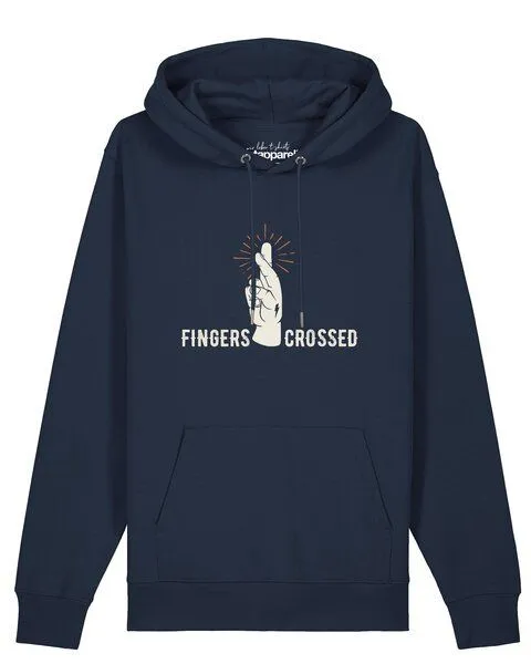 watapparel watapparel Hoodie Unisex Fingers crossed, French navy, – Produktbild 1 von 2