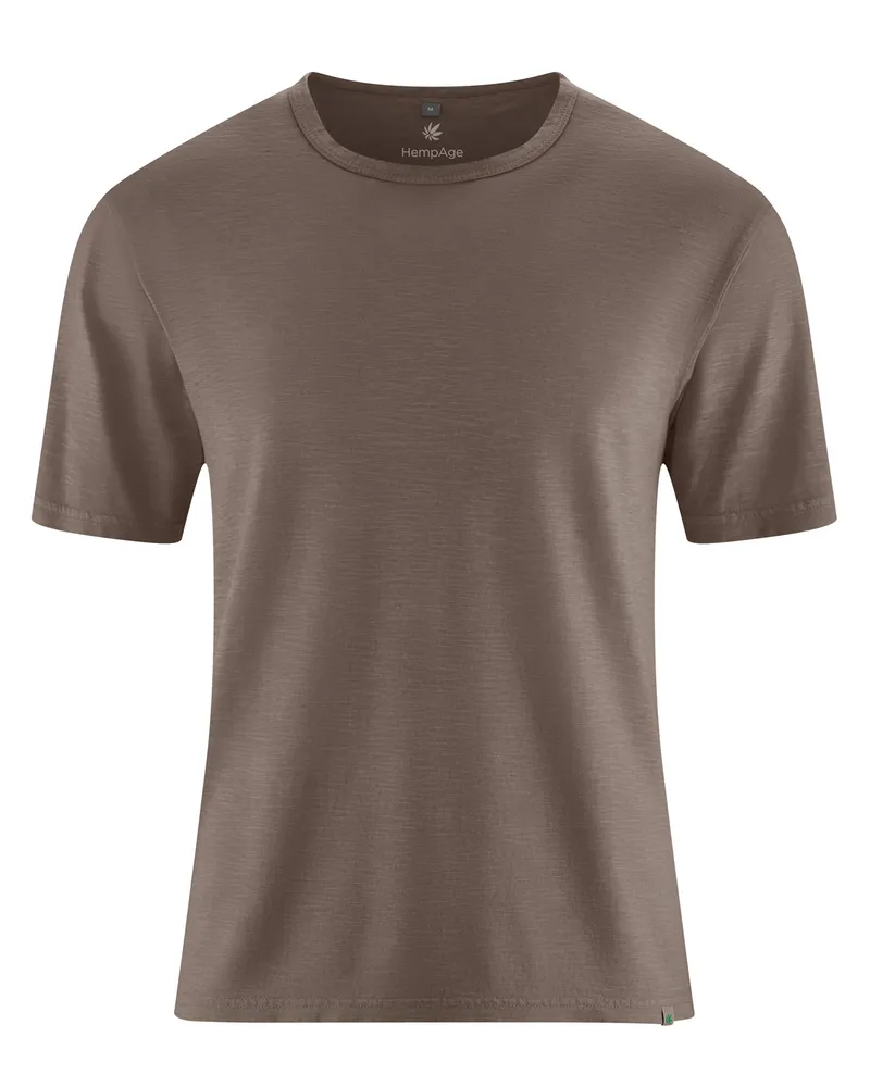 HempAge Hempage Herren vegan T-Shirt Aus Slub Jersey Staubbraun, Braun, – Produktbild 1 von 2