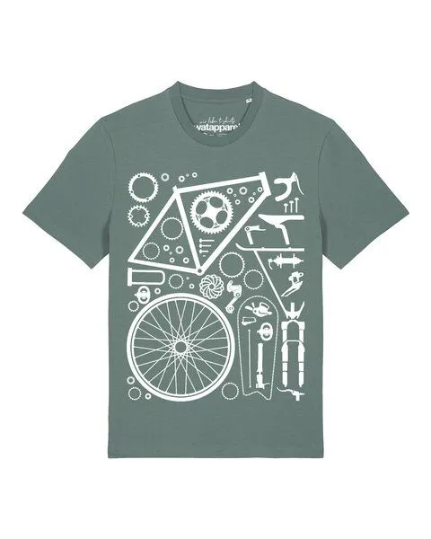 watapparel watapparel T-Shirt Unisex Fahrradteile, Green bay, – Produktbild 1 von 2