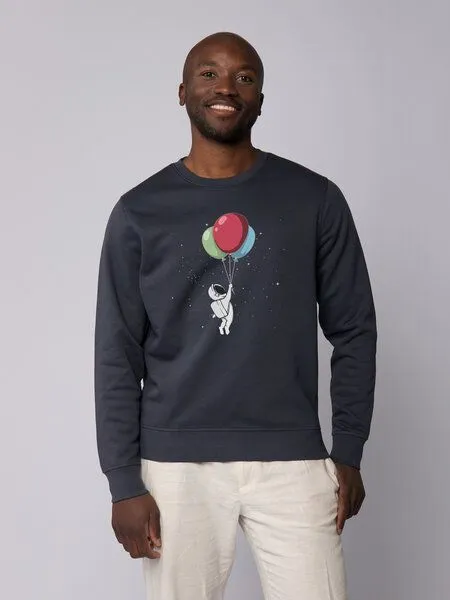 watapparel watapparel Sweatshirt Unisex Little Balloon Astronaut, India ink grey, – Produktbild 2 von 4