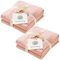 People Wear Organic People Wear Organic Biobaby Moltondecke 2 x 2er-Pack (4 Stück), 100% Baumwolle (kbA), 80x80cm – Produktbild 1 von 1