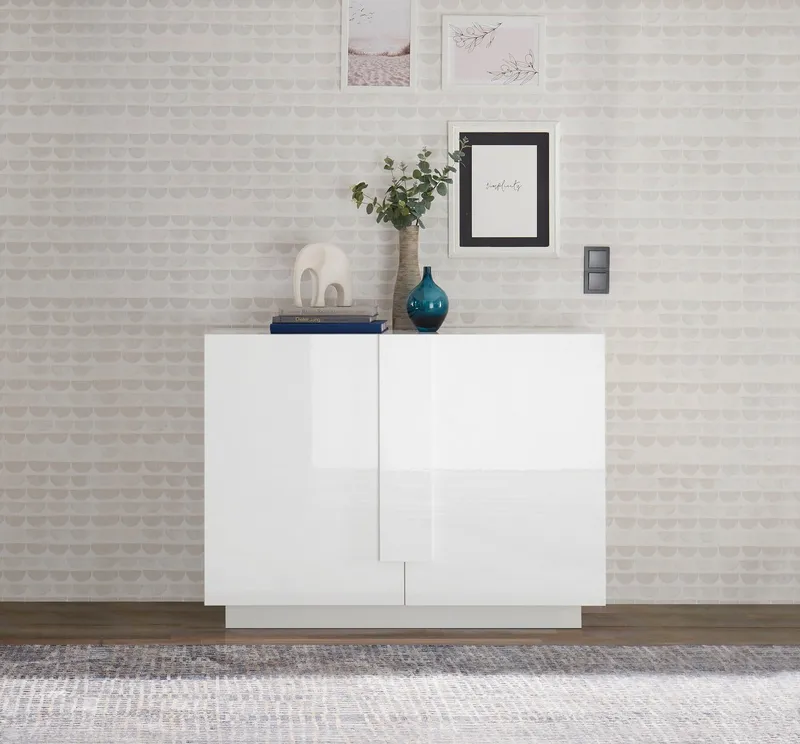 Home affaire Sideboard Jupiter, Breite 121 cm, Kommode 2 Türen - Soft Closing, Anrichte, moderne Griffblende, FSC®, cleveres Stauraumkonzept, Weiß, – Produktbild 1 von 5