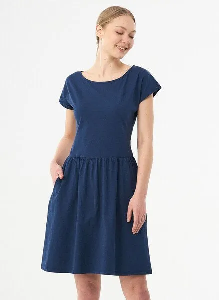 ORGANICATION ORGANICATION Slub-Jersey-Kleid aus Bio-Baumwolle, Navy, – Produktbild 1 von 4