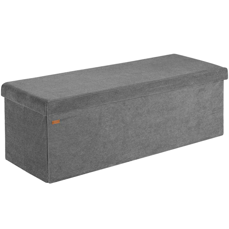 Casaria® Sitzbank Anthrazit Cord 114x38x38cm MDF faltbar – Produktbild 1 von 2