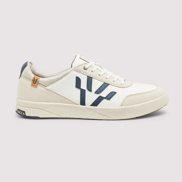 SAOLA SAOLA Cali M - leicht vegan sneaker mit elastischen Schnürsenkeln, White navy, – Produktbild 1 von 4