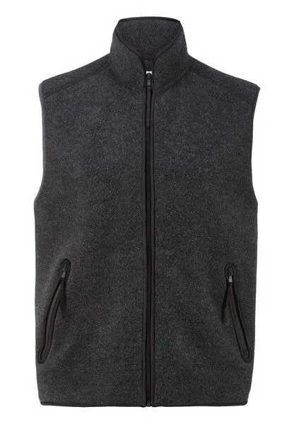hessnatur hessnatur Wollfleece Weste Regular aus reiner Bio-Merinowolle, Anthrazit, – Produktbild 3 von 4