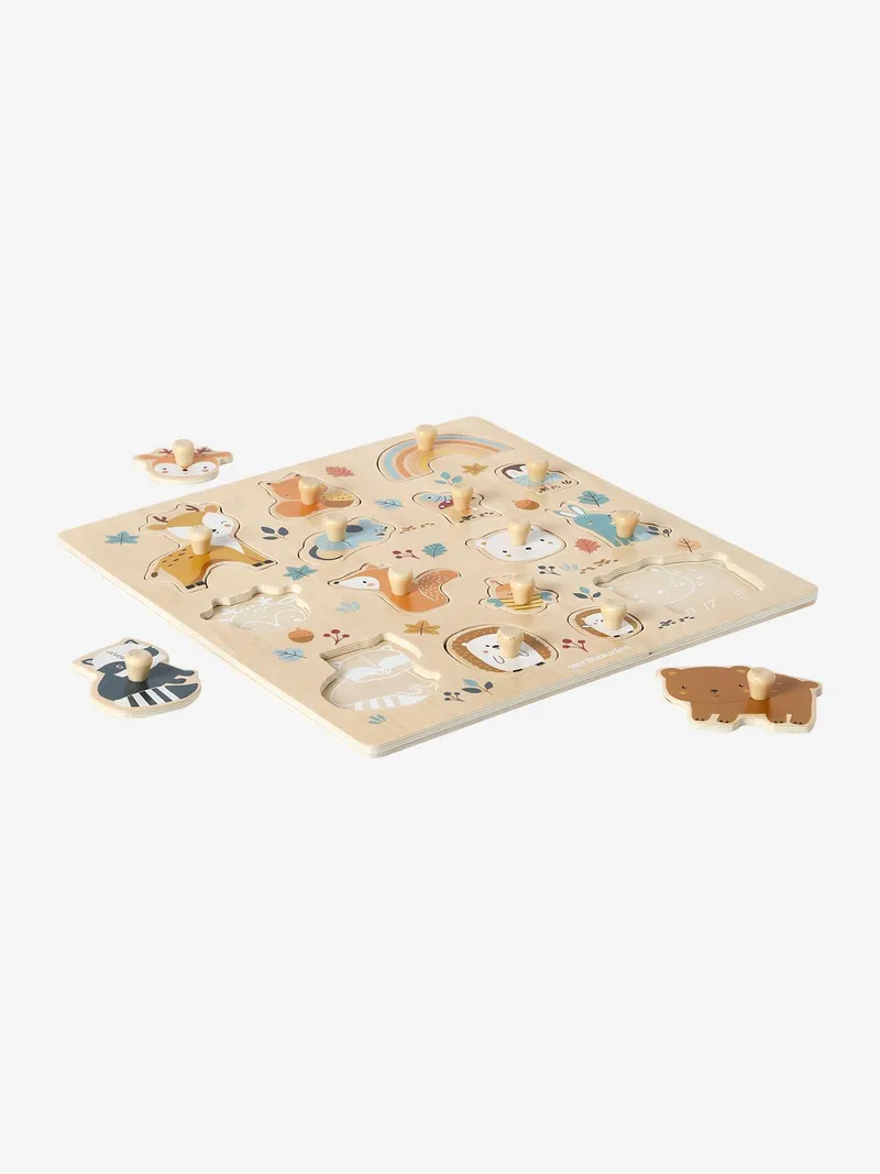 Vertbaudet Baby Steckpuzzle WALDFREUNDE aus Holz FSC®, Orange, – Produktbild 3 von 4