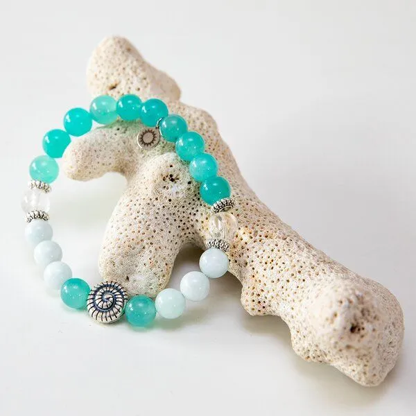 Divasya Divasya Armband "Ibiza" aus Amazonit, Aquamarin & Bergkristall – Produktbild 4 von 4