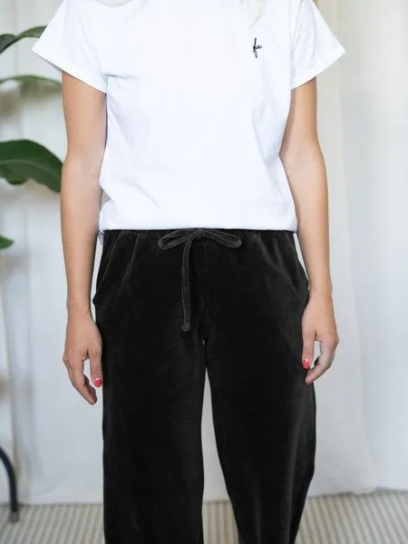 FUXBAU FUXBAU Frauen Samt Hose, Schwarz, – Produktbild 4 von 4