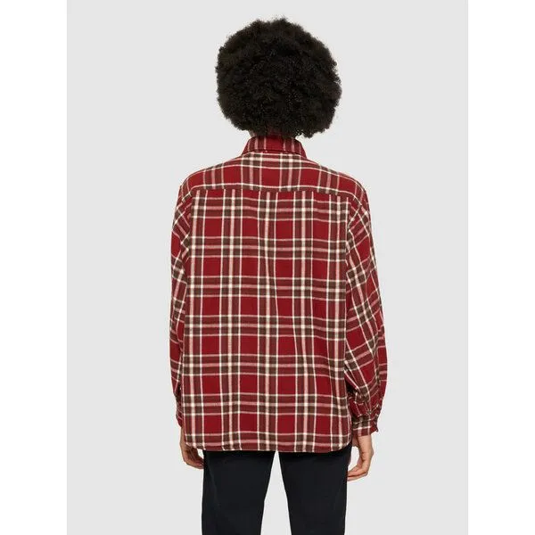 KnowledgeCotton Apparel KnowledgeCotton Apparel Karohemd mit Ballonarmen aus Bio-Baumwolle, Rot (red checked), – Produktbild 2 von 4