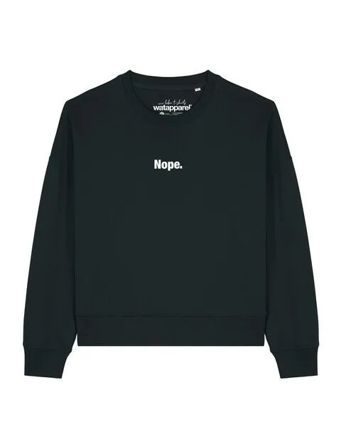 watapparel watapparel Sweatshirt Frauen Nope, Black, – Produktbild 1 von 2