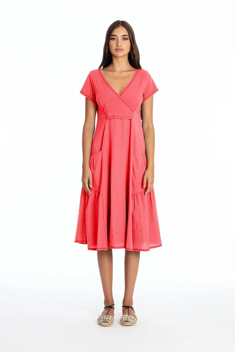 RAVENS VIEW IBIZA RAVENS VIEW IBIZA Damen vegan Kleid Paola Flamingo Pink, Rosa, – Produktbild 1 von 1