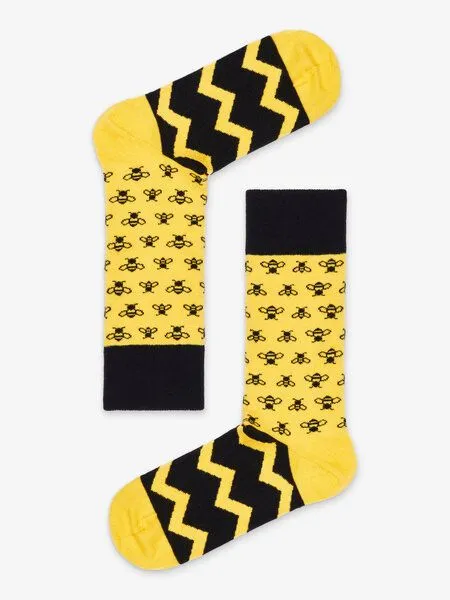 Natural Vibes Natural Vibes Bees Socken Bio GOTS | Bunte Socken | Herren Damen Socken | Funny Socks – Produktbild 4 von 4