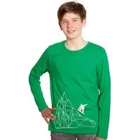 HANDGEDRUCKT HANDGEDRUCKT "Origamipiste" Männer Longsleeve, Green, – Produktbild 1 von 2