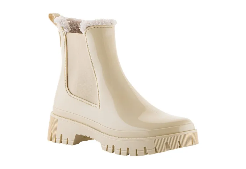 Lemon Jelly Lemon Jelly Gummistiefel Colden (gefütteter Chelseaboot) glänzend beige Damen Sneaker, Beige, – Produktbild 1 von 5