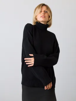 Honest Basics Honest Basics Damen vegan Rollkragenpullover Chunky Schwarz – Produktbild 1 von 1