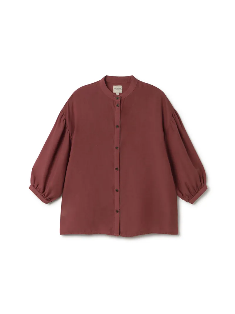 TWOTHIRDS TWOTHIRDS Damen vegan Bluse Gabriela Burnt Berry, Dunkelrot, – Produktbild 1 von 2