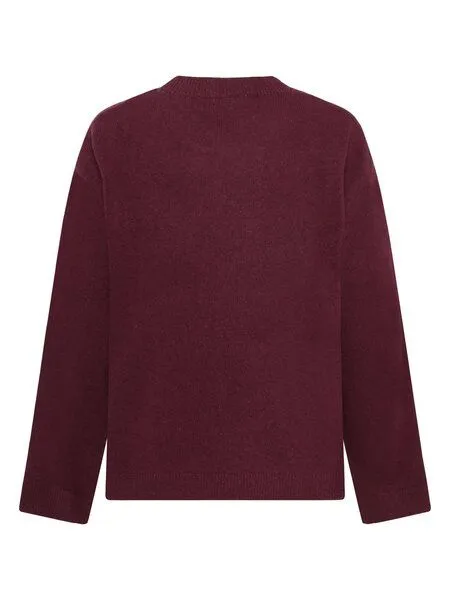 KnowledgeCotton Apparel KnowledgeCotton Apparel Rundhals-Strickpullover aus Lammwolle RWS, Rot (fig), – Produktbild 3 von 4