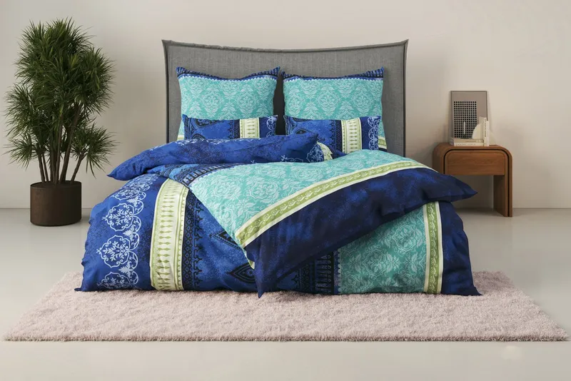 OTTO home Bettwäsche Sonnenham, Renforcé, 2 teilig, in Gr. 135x200 oder 155x220 cm, 100% Baumwolle, Paisley, Blau, – Produktbild 2 von 7