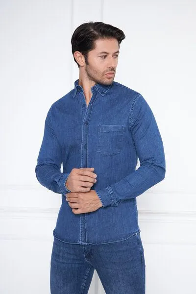 Bruno Barella Bruno Barella Jeanshemd aus Bio Baumwolle – Produktbild 2 von 4